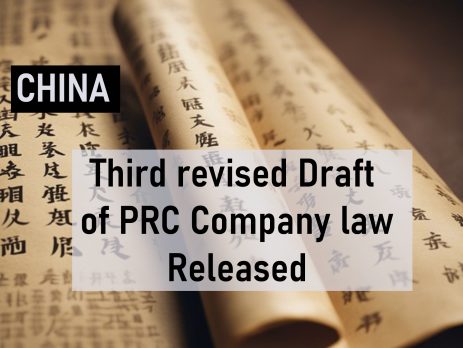Third Revised Draft of PRC Company Law has been released